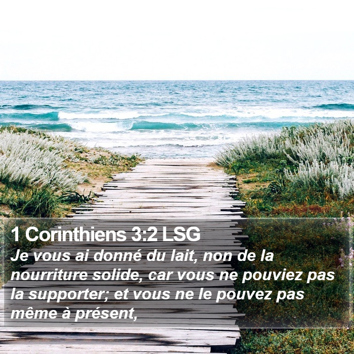 1 Corinthiens 3:2 LSG Bible Study