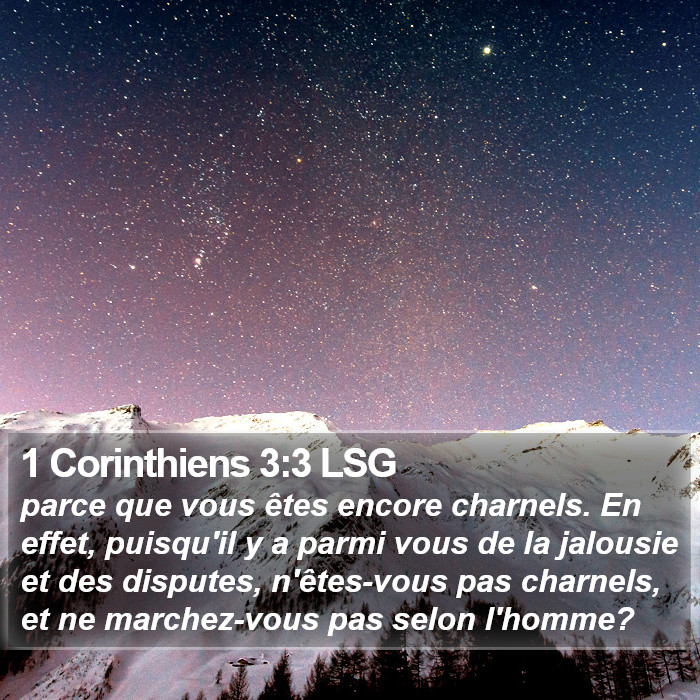 1 Corinthiens 3:3 LSG Bible Study