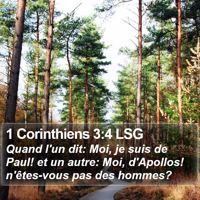 1 Corinthiens 3:4 LSG Bible Study