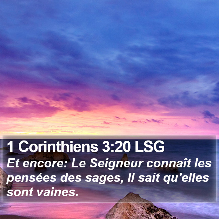 1 Corinthiens 3:20 LSG Bible Study
