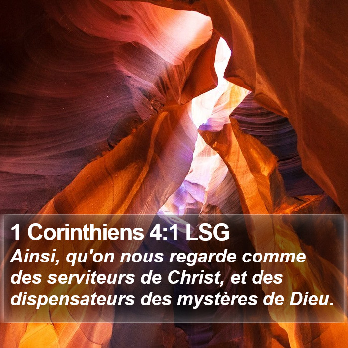 1 Corinthiens 4:1 LSG Bible Study