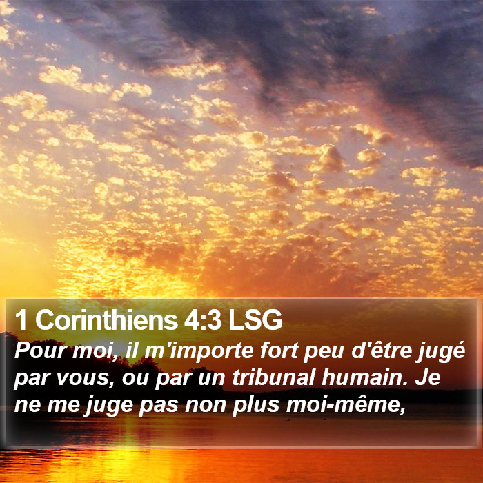 1 Corinthiens 4:3 LSG Bible Study