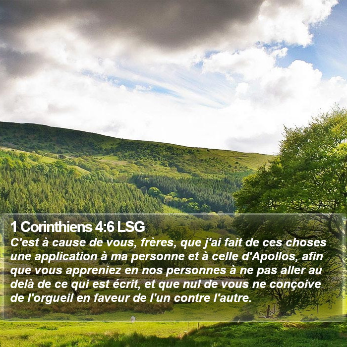 1 Corinthiens 4:6 LSG Bible Study