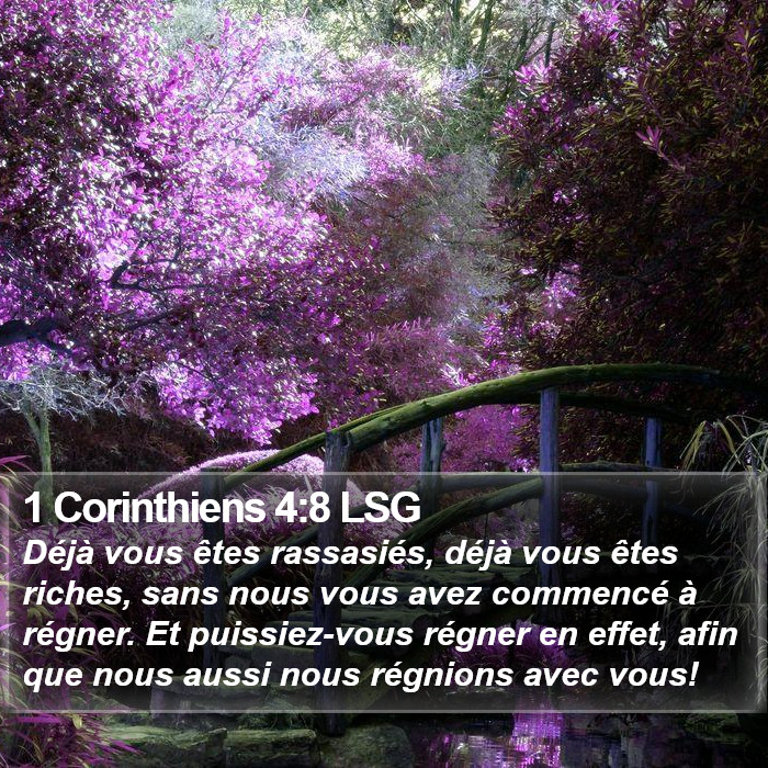 1 Corinthiens 4:8 LSG Bible Study