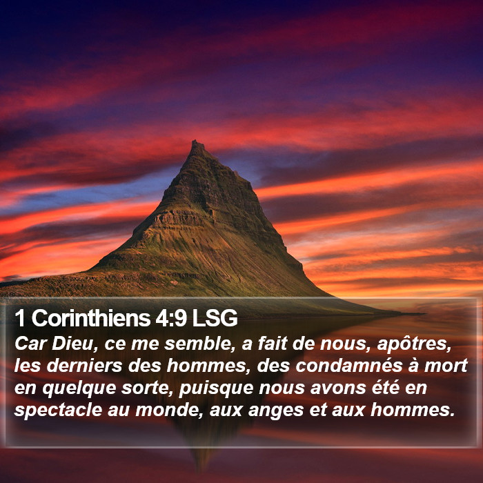 1 Corinthiens 4:9 LSG Bible Study