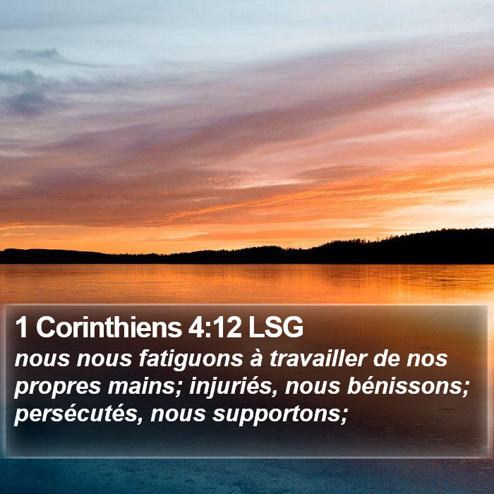 1 Corinthiens 4:12 LSG Bible Study