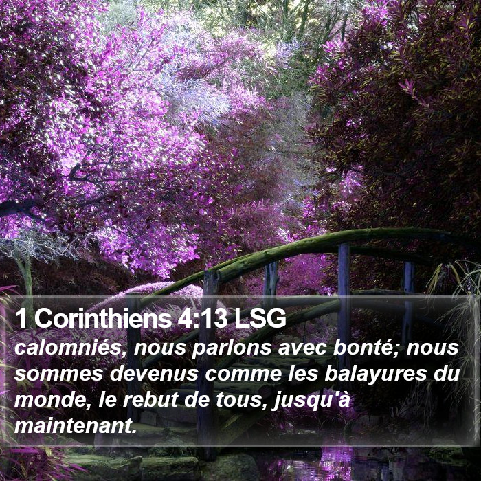 1 Corinthiens 4:13 LSG Bible Study