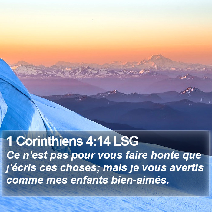1 Corinthiens 4:14 LSG Bible Study