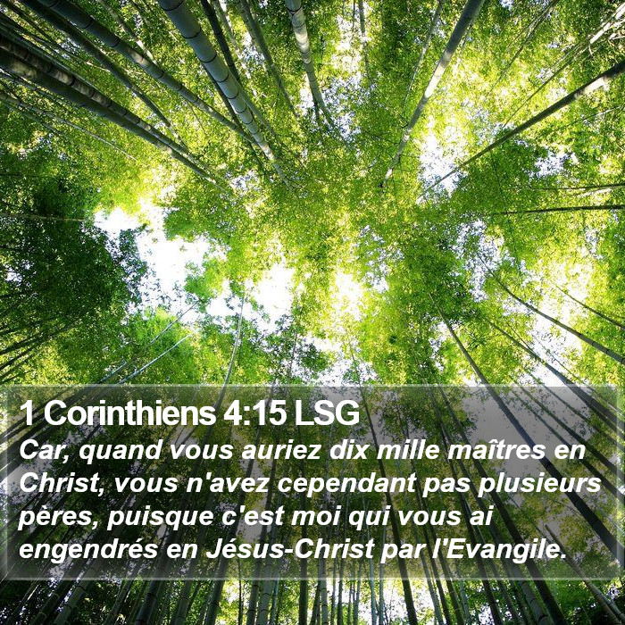 1 Corinthiens 4:15 LSG Bible Study