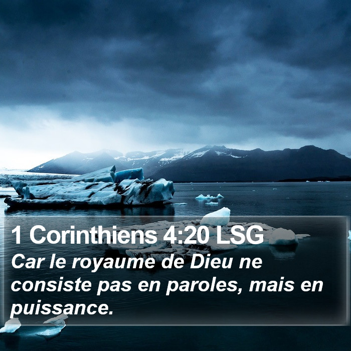 1 Corinthiens 4:20 LSG Bible Study