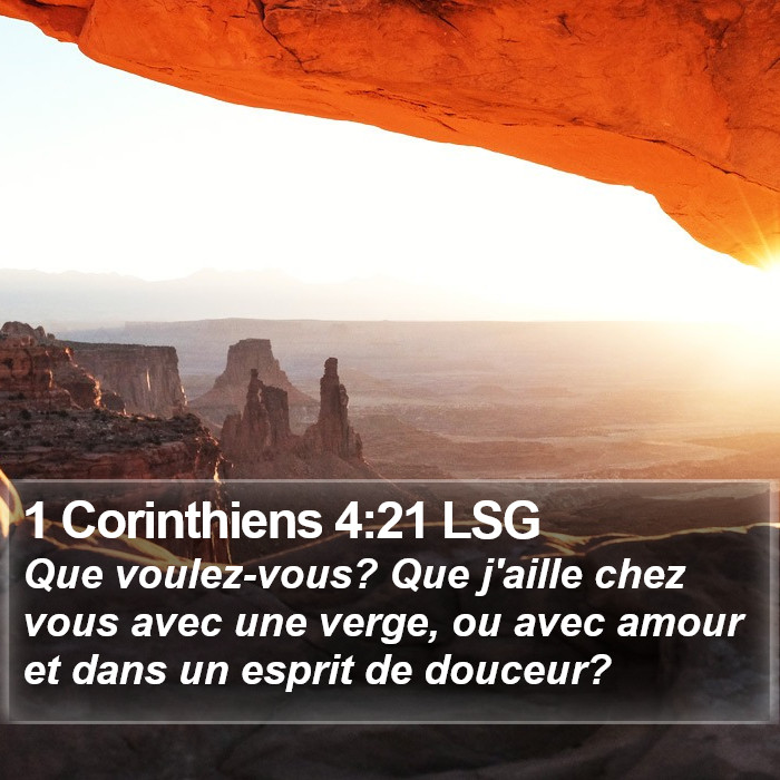 1 Corinthiens 4:21 LSG Bible Study