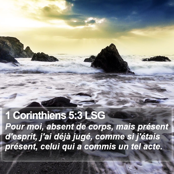 1 Corinthiens 5:3 LSG Bible Study