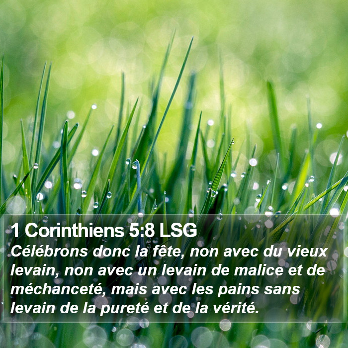 1 Corinthiens 5:8 LSG Bible Study