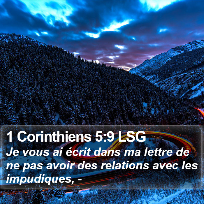 1 Corinthiens 5:9 LSG Bible Study