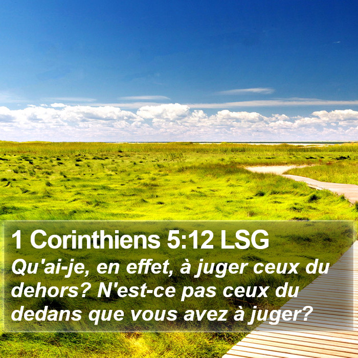 1 Corinthiens 5:12 LSG Bible Study