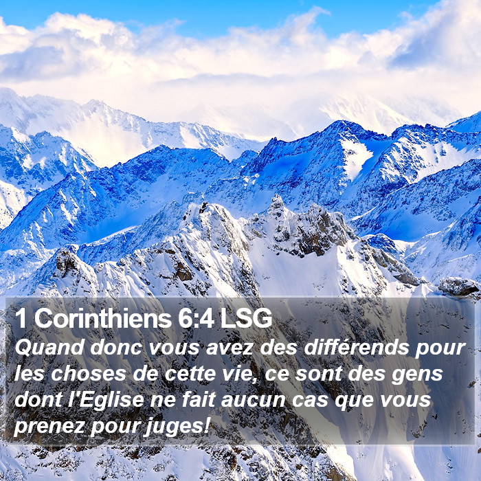 1 Corinthiens 6:4 LSG Bible Study