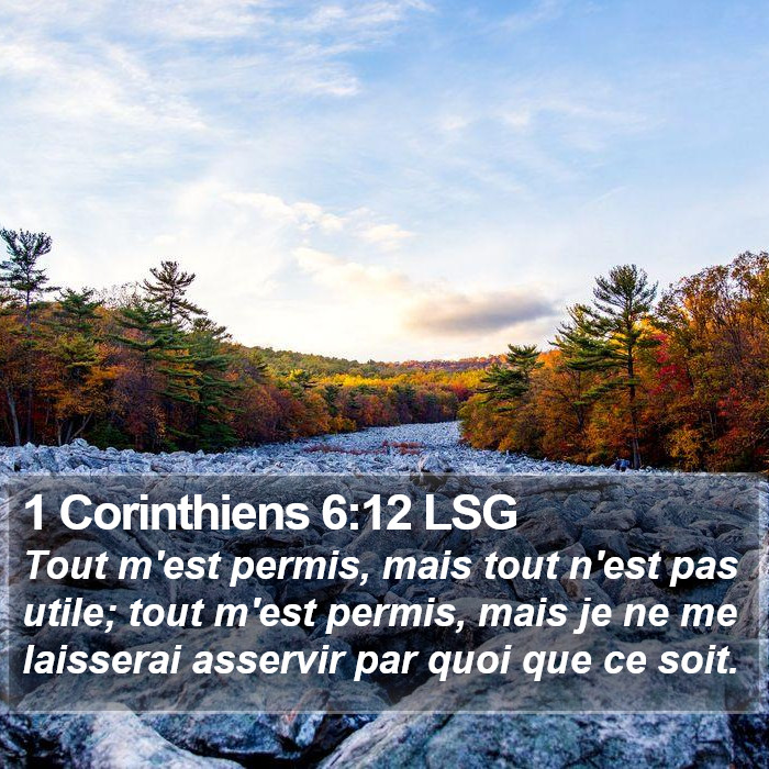 1 Corinthiens 6:12 LSG Bible Study