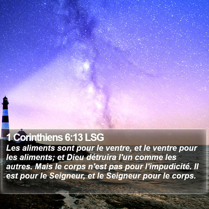 1 Corinthiens 6:13 LSG Bible Study