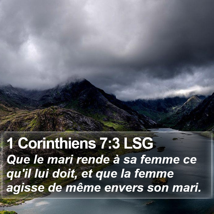 1 Corinthiens 7:3 LSG Bible Study