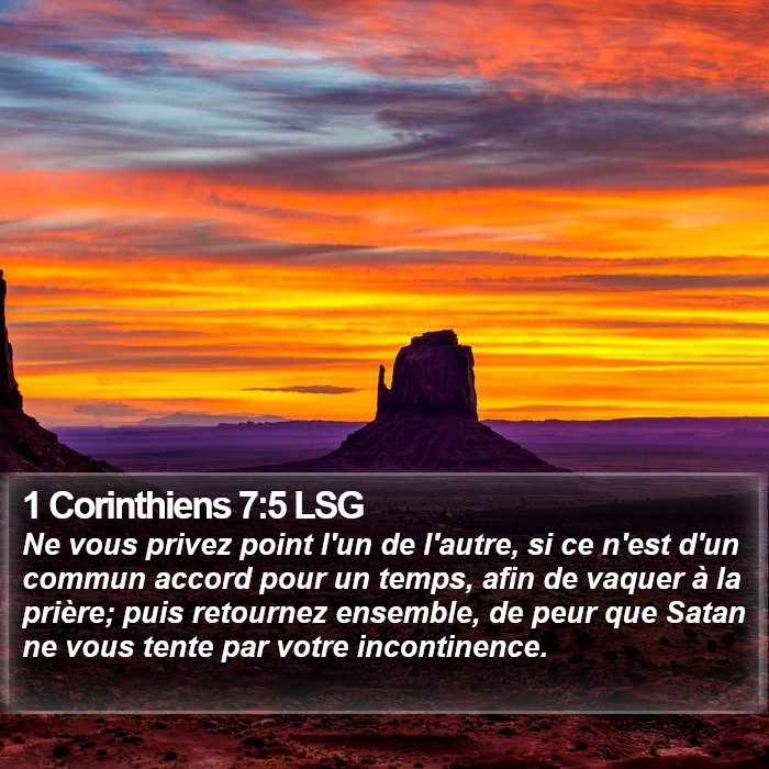 1 Corinthiens 7:5 LSG Bible Study