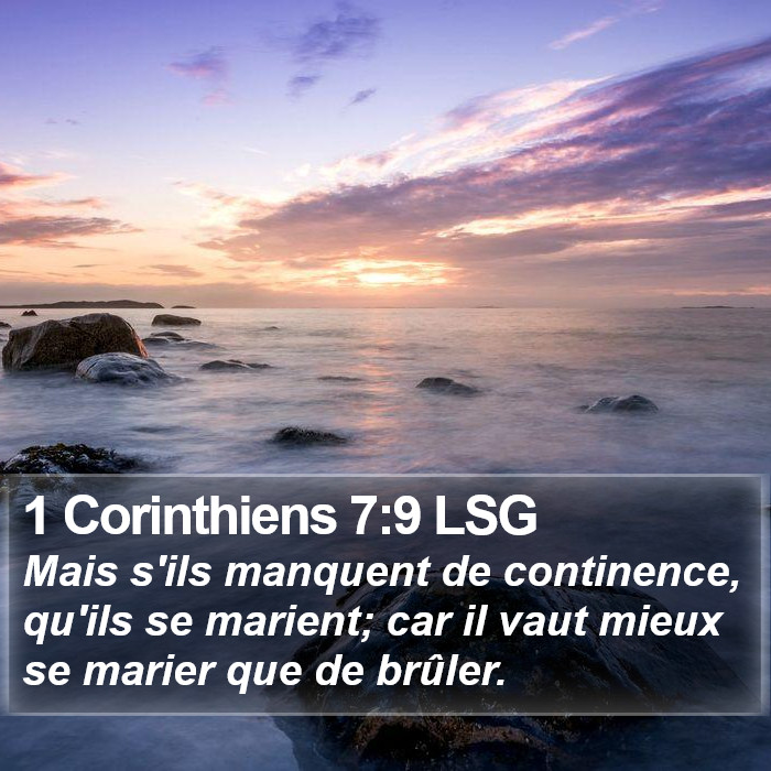 1 Corinthiens 7:9 LSG Bible Study