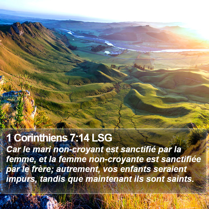 1 Corinthiens 7:14 LSG Bible Study