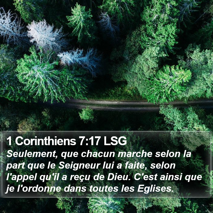 1 Corinthiens 7:17 LSG Bible Study