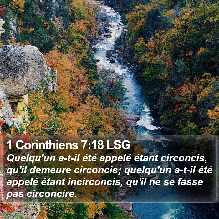 1 Corinthiens 7:18 LSG Bible Study