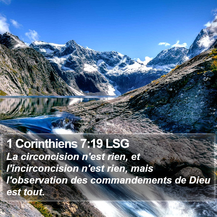 1 Corinthiens 7:19 LSG Bible Study