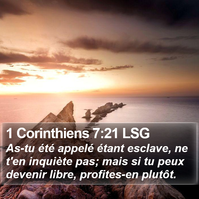 1 Corinthiens 7:21 LSG Bible Study
