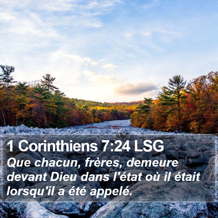 1 Corinthiens 7:24 LSG Bible Study