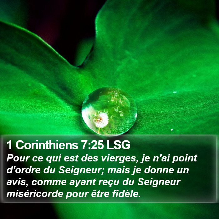 1 Corinthiens 7:25 LSG Bible Study