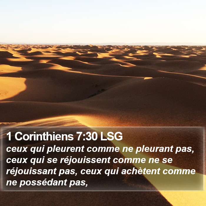 1 Corinthiens 7:30 LSG Bible Study