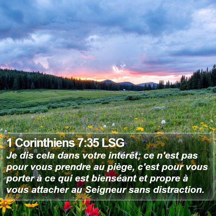 1 Corinthiens 7:35 LSG Bible Study