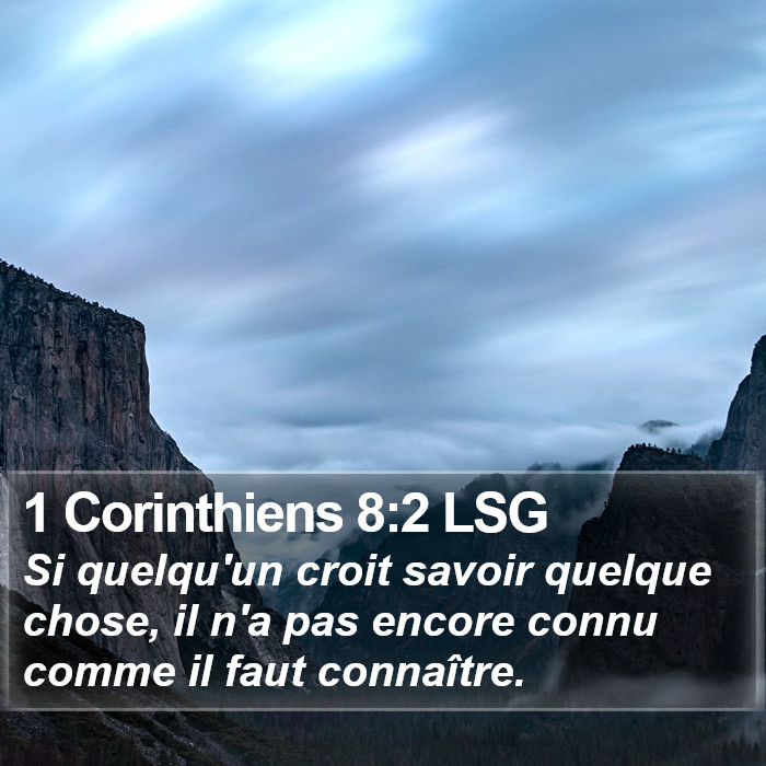 1 Corinthiens 8:2 LSG Bible Study