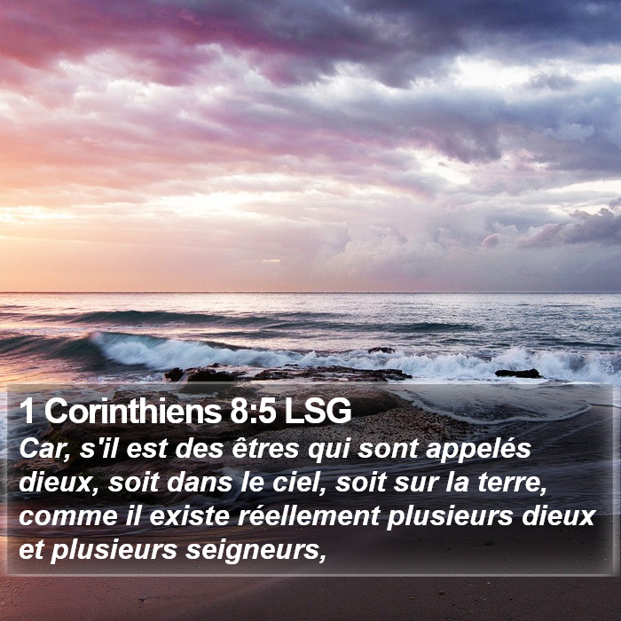 1 Corinthiens 8:5 LSG Bible Study