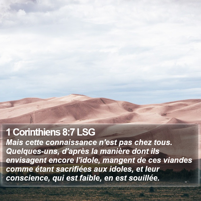 1 Corinthiens 8:7 LSG Bible Study