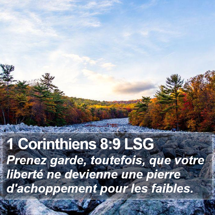 1 Corinthiens 8:9 LSG Bible Study