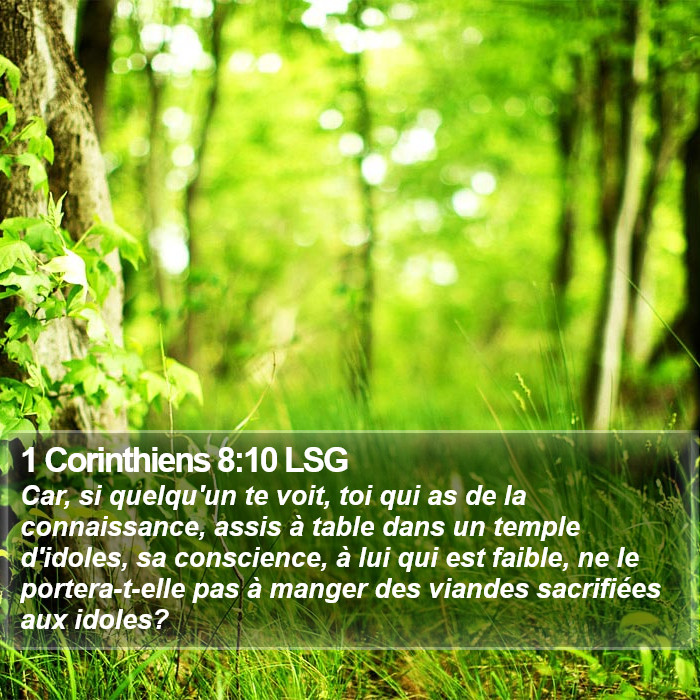 1 Corinthiens 8:10 LSG Bible Study