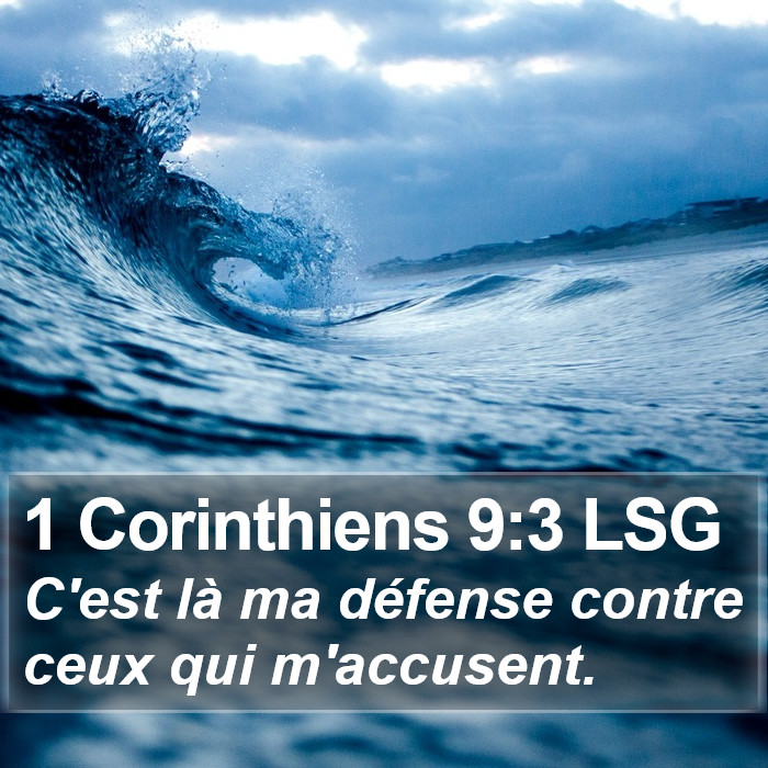 1 Corinthiens 9:3 LSG Bible Study
