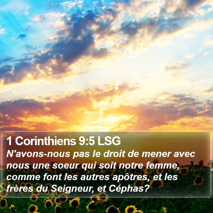 1 Corinthiens 9:5 LSG Bible Study