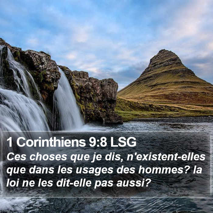 1 Corinthiens 9:8 LSG Bible Study