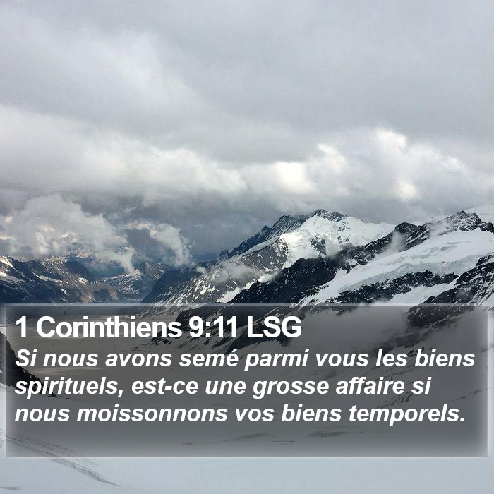 1 Corinthiens 9:11 LSG Bible Study