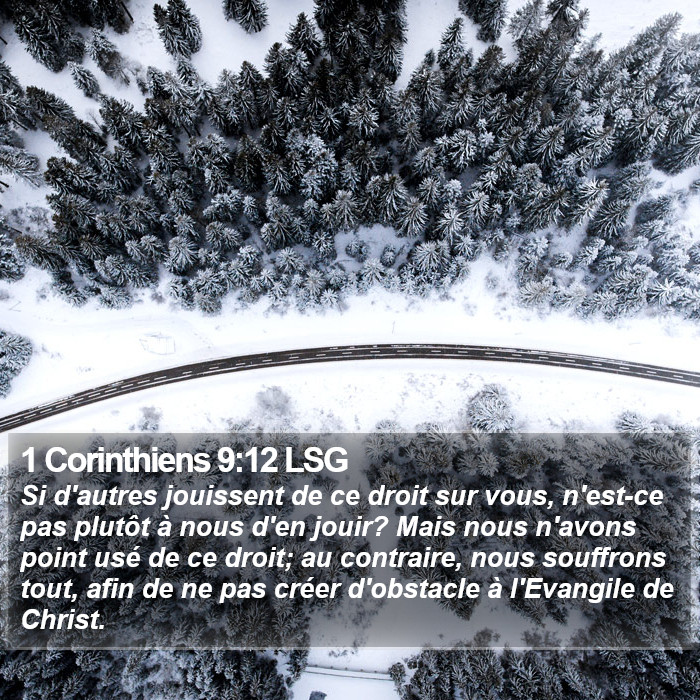 1 Corinthiens 9:12 LSG Bible Study