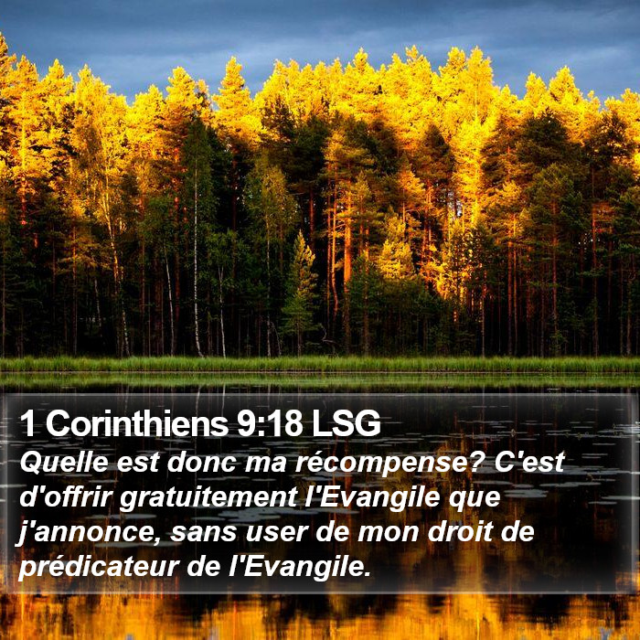 1 Corinthiens 9:18 LSG Bible Study