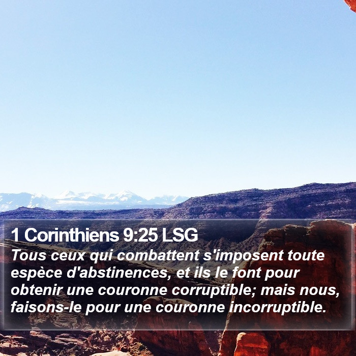 1 Corinthiens 9:25 LSG Bible Study