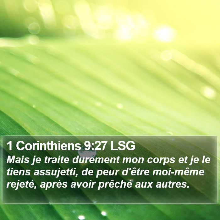 1 Corinthiens 9:27 LSG Bible Study