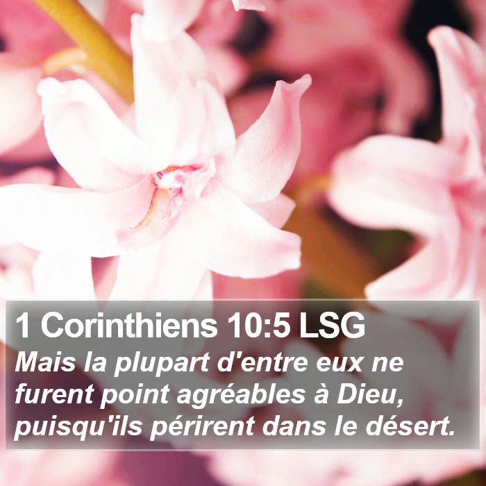 1 Corinthiens 10:5 LSG Bible Study