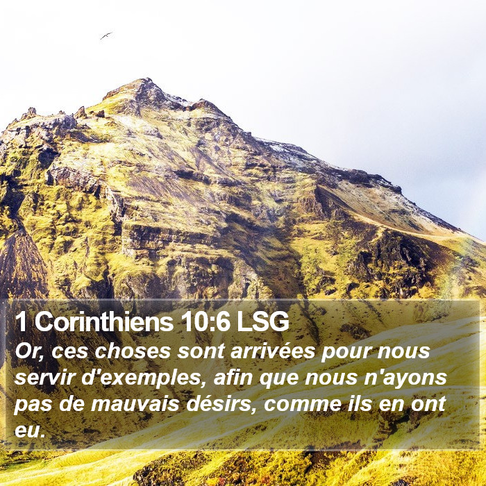 1 Corinthiens 10:6 LSG Bible Study
