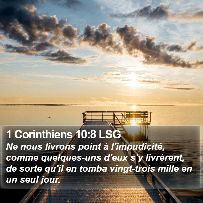 1 Corinthiens 10:8 LSG Bible Study